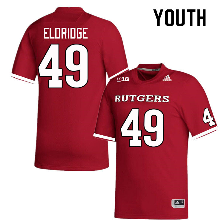 Youth #49 Jake Eldridge Rutgers Scarlet Knights College Football Jerseys Stitched Sale-Scarlet